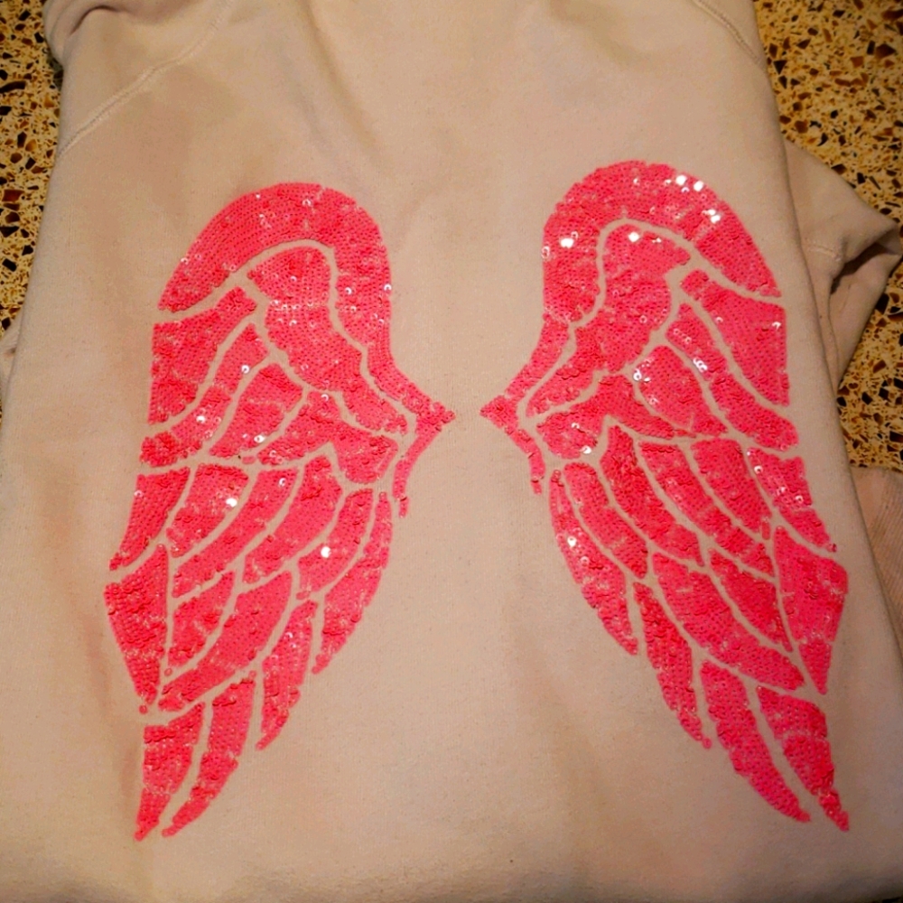 Victoria secret bling sequin angel zip hoodie